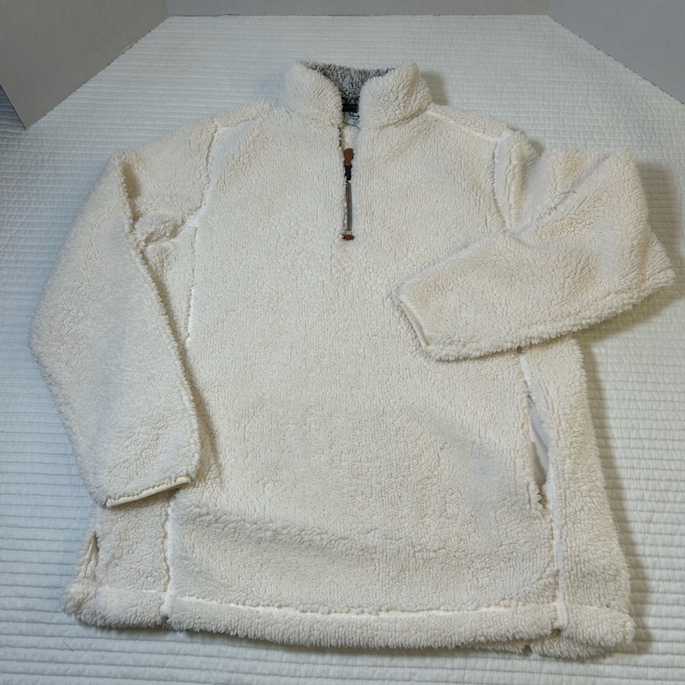 Katydid Cream Quarter Zip Fleece Pullover. Size Large. Gorpcore. Cabincore. Cozy